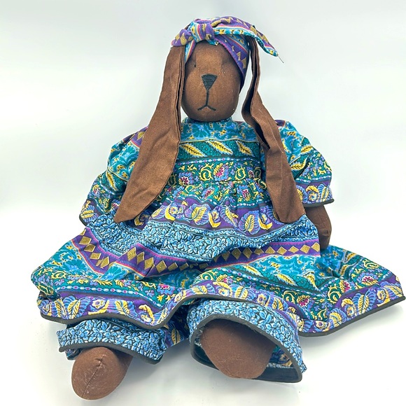 Other | Vintage Chocolate Floppy Ear Bunny Rabbit Rag Doll | Poshmark